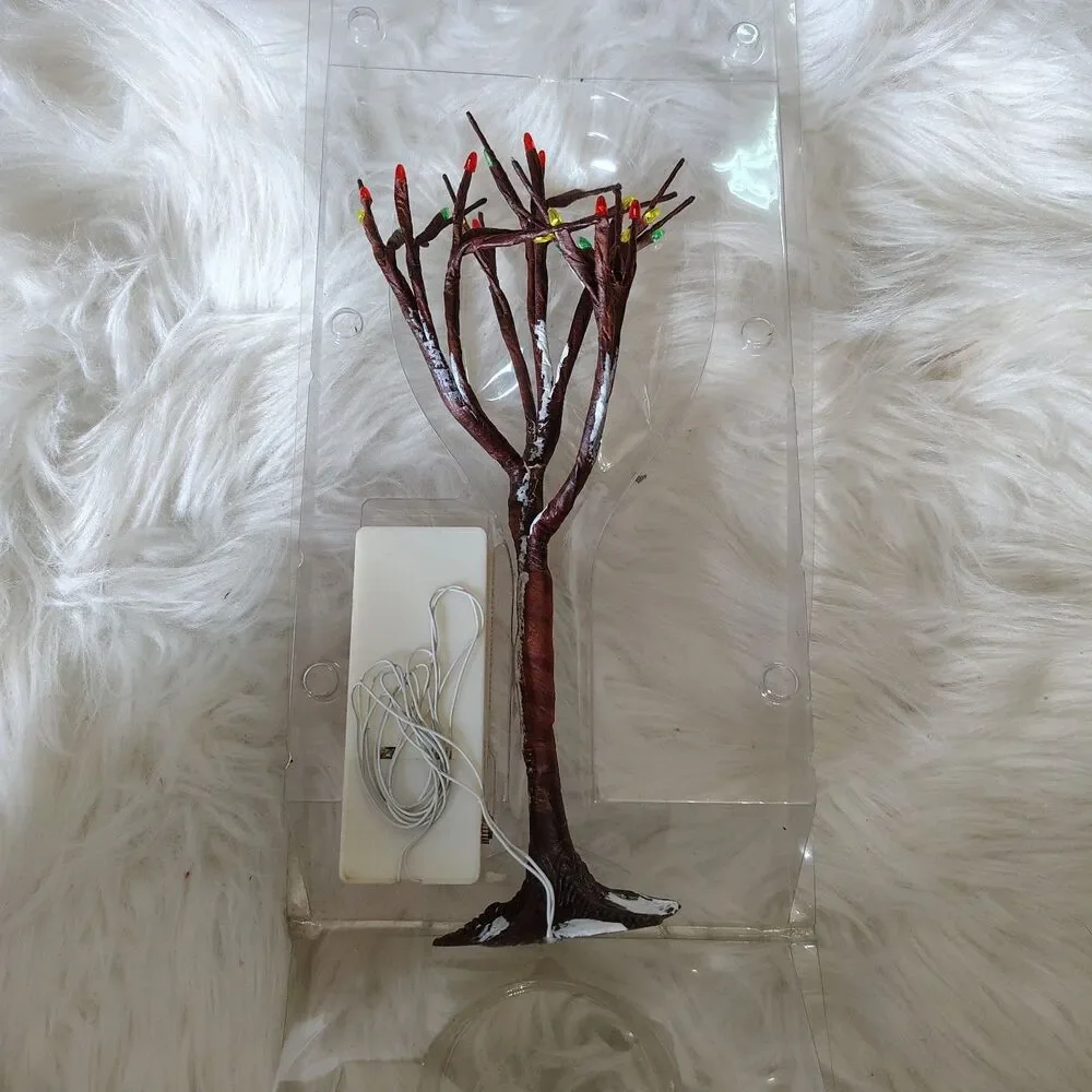 Vintage 1999 Lemax Christmas Village Oak Tree Multi Color Lights 9